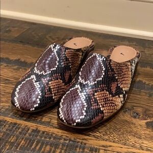Madewell Alicia Mule Snake Embossed Leather AA193